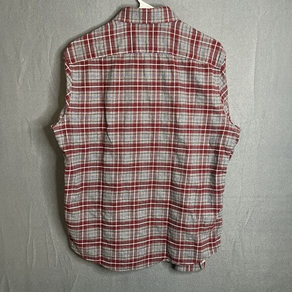 Untuckit Shirt Men’s Size Medium Slim Fit Red Gray Plaid Button Up‎ Long Sleeve - Picture 6 of 9